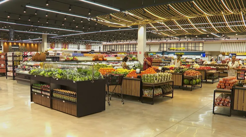 Supermercado Alma Júlia foi inaugurado em março deste ano em Ribeirão Preto — Foto: Reprodução/EPTV